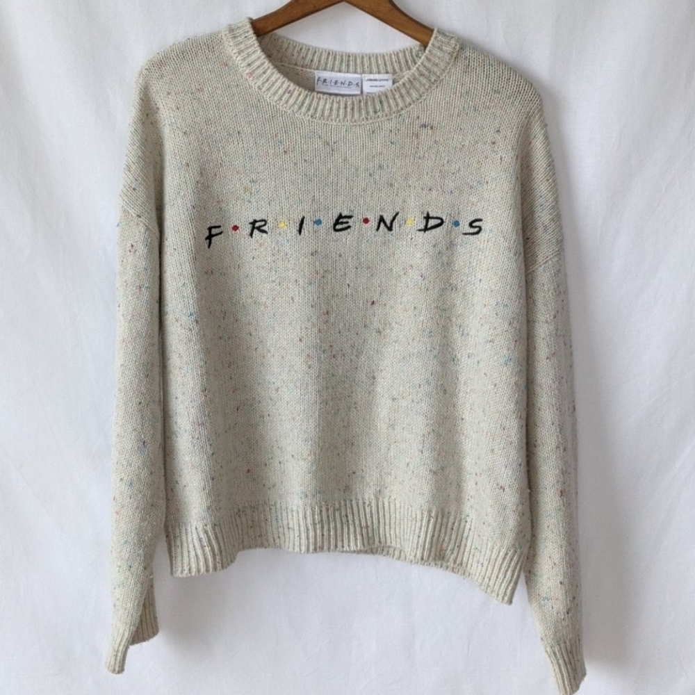 F•R•I•E•N•D•S Sweater with Rainbow Specks, sz: L
